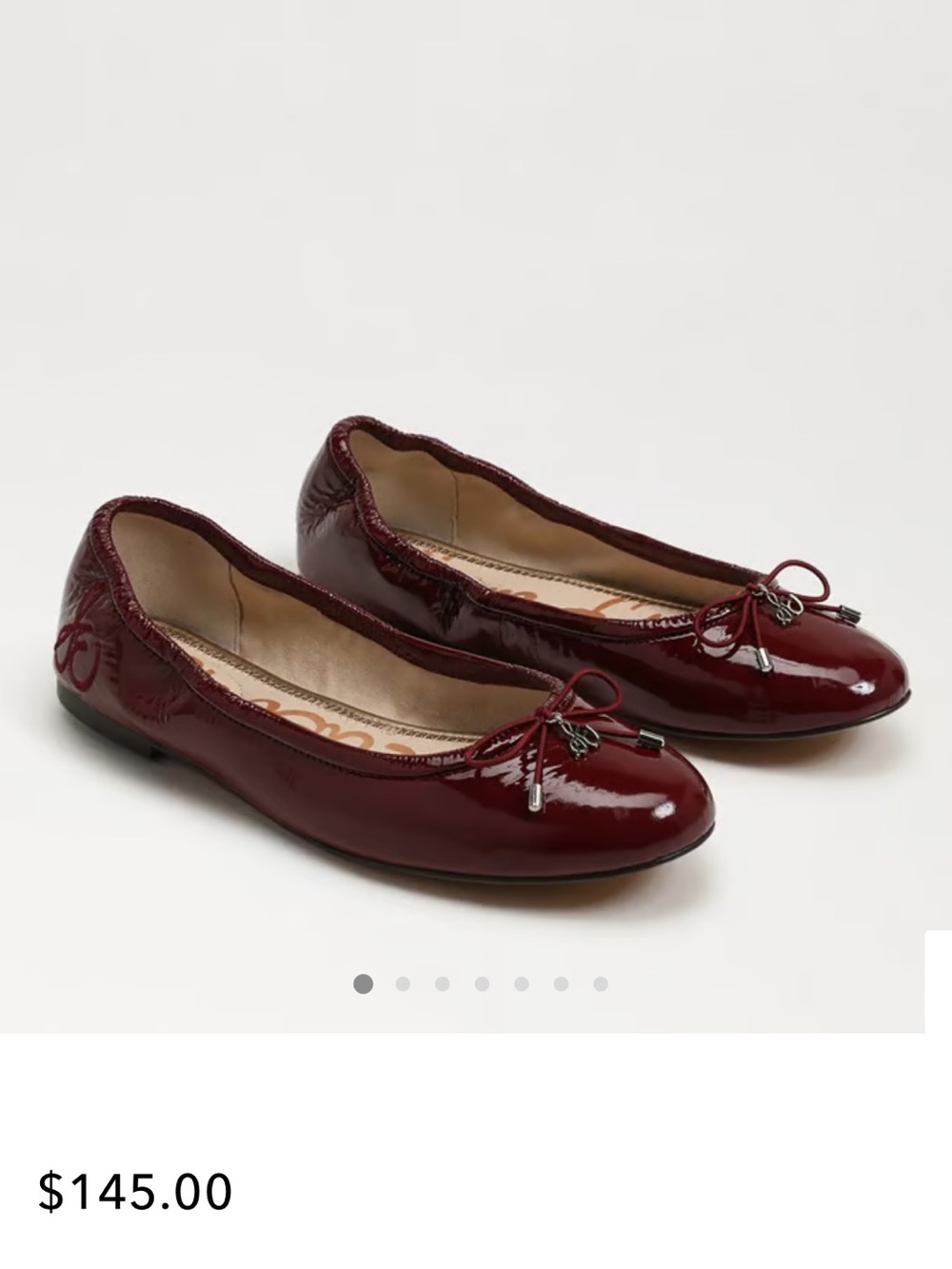 Like New Sam Edelman Patent Leather Felicia Ballet Flats, Merlot, Size 7 🩰